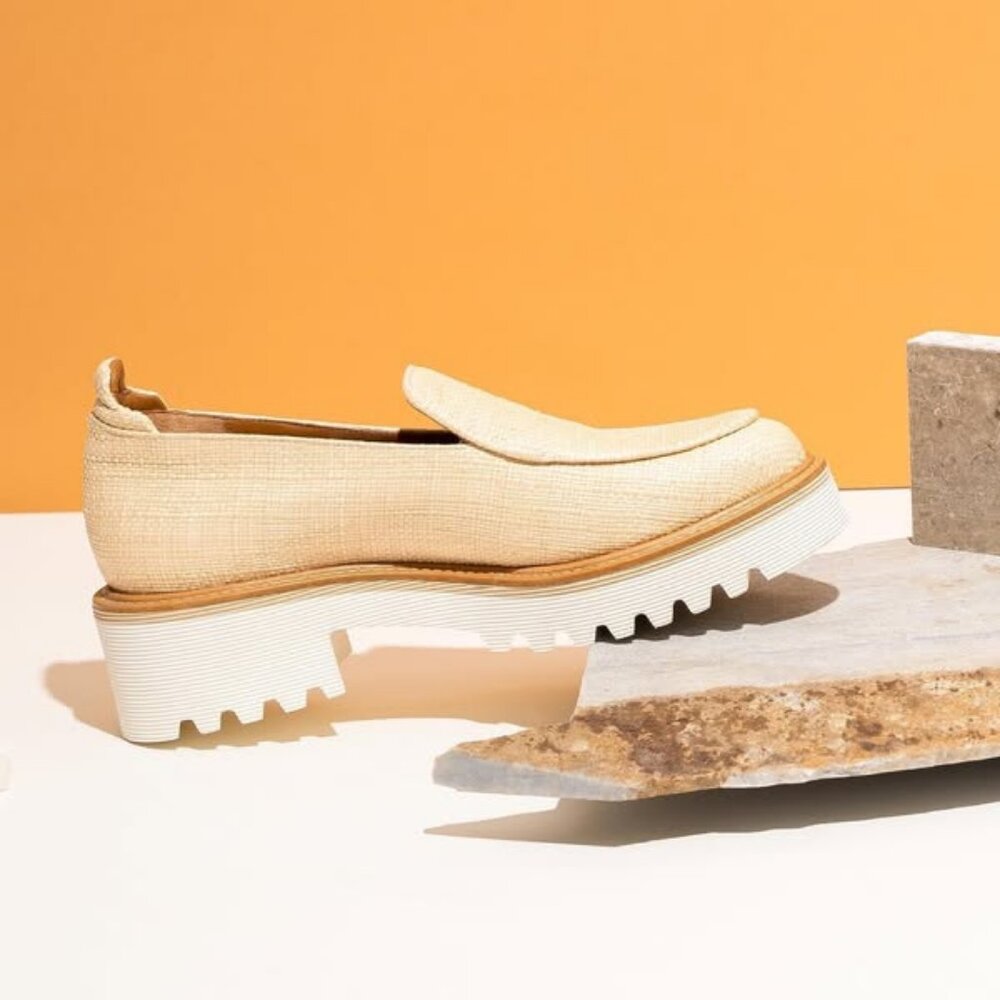 M. Gemi Lug Loafers Lighter than ever, the Eva Loafer in Linen